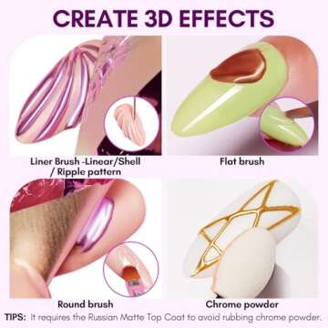 Makartt 3D Nail Gel: 8 ml Nail Foil Glue UV Nail Glue, Nail Charm Glue Transfer Gel for Nail Foil Sh...