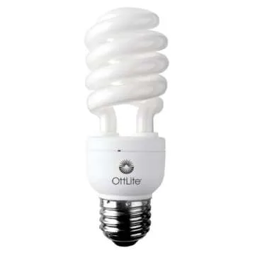 OttLite 15W Swirl Screw in Light Bulb - Compact Fluorescent Light Bulbs Replacement - Bright Natural Daylight for Bedroom, Living Room, Home Office, & Garage - Low Heat & Glare for Reduced Eyestrain