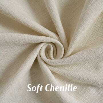 FUTEI Beige Chenille Throw Pillow Covers 18x18 Inch Set of 2,Double Stitch Scalloped Bordered Soft S...
