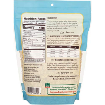 Organic Rolled Oats by Bob's Red Mill - Healthy Breakfast Option