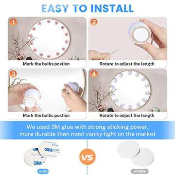 Led Vanity Mirror Lights Hollywood Style Vanity Make Up Light Ultra Bright White LED Dimmable Control Lights for Makeup Vanity Table Bathroom Mirror (2 inch, 22)