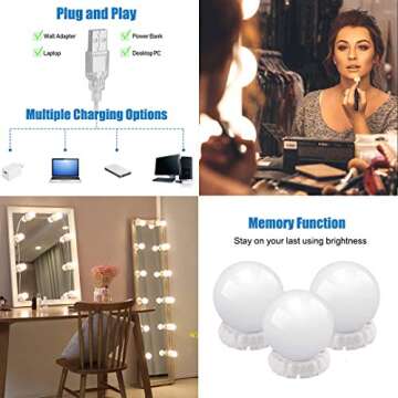 Led Vanity Mirror Lights Hollywood Style Vanity Make Up Light Ultra Bright White LED Dimmable Control Lights for Makeup Vanity Table Bathroom Mirror (2 inch, 22)