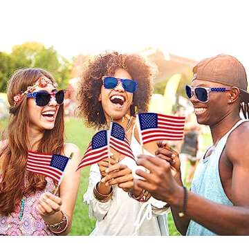 4 Pairs American Flag Sunglasses, 4th of July Accessories for Women Men Teens, Patriotic Party Favors Supplies Costume Dress-up & Pretend Play, Independence Day Memorial Day Veterans Day Eyewear