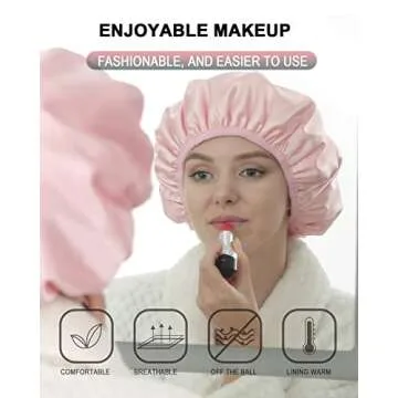 Stylish YIZIJIZI Terry Lined Shower Cap for All Hair Types