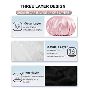 Stylish YIZIJIZI Terry Lined Shower Cap for All Hair Types