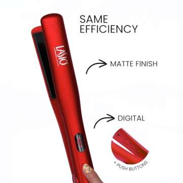 Lasio 1 Inch ProStraight Ceramic Flat Iron – Frizz Free Shine – Salon-Quality Heat, Frizz Control, 6 Temp Settings - Matte Finish, Digital Display, Tangle Resistants