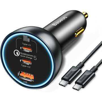 Fast Charging 160W USB C Car Charger - Baseus