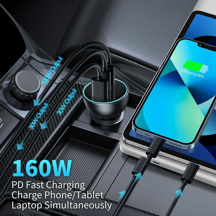 Fast Charging 160W USB C Car Charger - Baseus