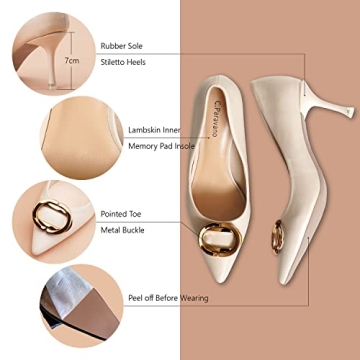 Elegant C.Paravano Women's White Stiletto Pumps Shoes