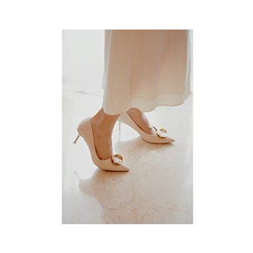 Elegant C.Paravano Women's White Stiletto Pumps Shoes