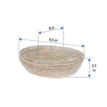 KOUBOO 1020035 La Jolla Bowl Bread Basket, Small, White-Wash