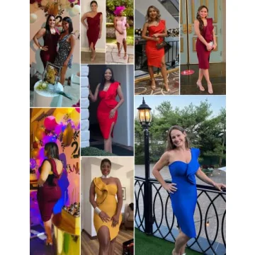 One Shoulder Ruffle Bandage Dress for Weddings