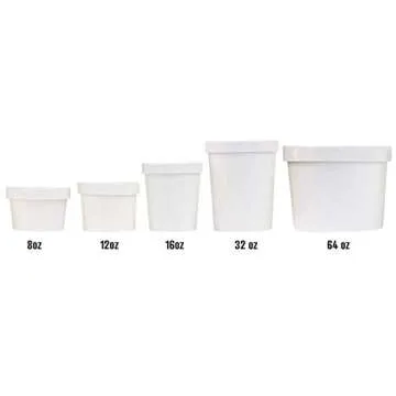 [25Count] 32 oz Freezer Containers And Lids - With Non-vented Lids to Prevent Freezer Burn - Durable Heavy Duty Quart Ice Cream Containers! Frozen Dessert Supplies