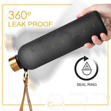 Opard Motivational Water Bottle with Time Markers and Style