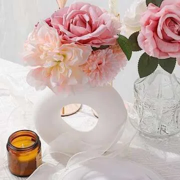 AGIRL Pink Roses Artificial Flowers Set for Events