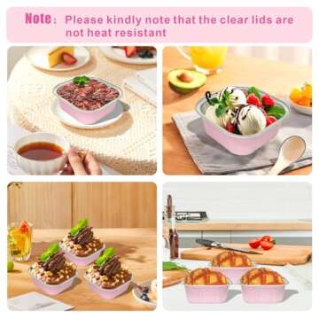 50 Pack Mini Cake Pans with Lids for Easy Baking Solutions