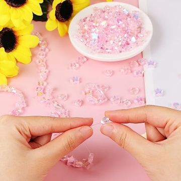 200 Pcs Star Heart Acrylic Beads Kit for DIY Crafts