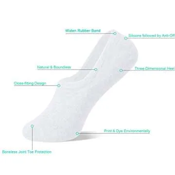 DIBAOLONG Women's No Show Socks | Non Slip, Low Cut & Stylish - Set of 6