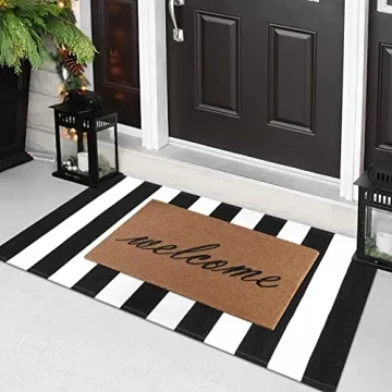 Stylish Black and White Striped Rug for All Spaces