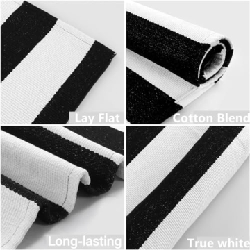 Stylish Black and White Striped Rug for All Spaces