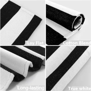 Stylish Black and White Striped Rug for All Spaces