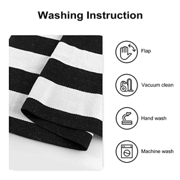 Stylish Black and White Striped Rug for All Spaces