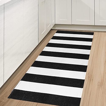 Stylish Black and White Striped Rug for All Spaces