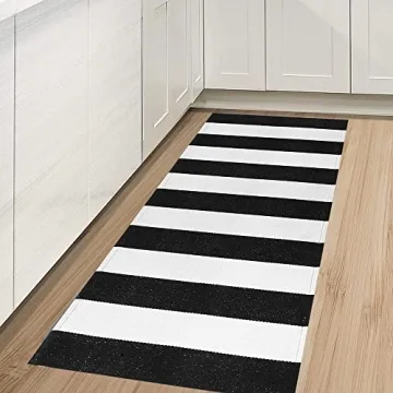 Stylish Black and White Striped Rug for All Spaces