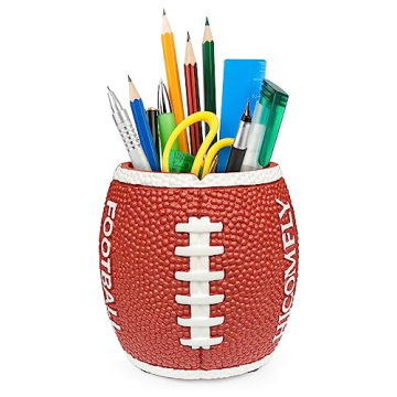 HiComFly Football Pen Pencil Holder Cool Christmas Gifts for Teacher Kids Resin Craft Desk Decoratio...