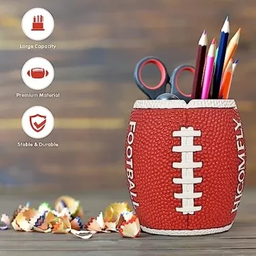 HiComFly Football Pen Holder Fun Decor for Office