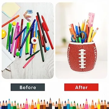 HiComFly Football Pen Holder Fun Decor for Office