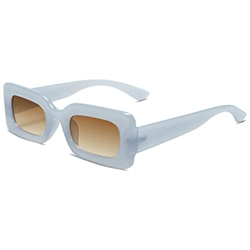 SOJOS Retro 90s Nude Rectangular UV Sunglasses for All
