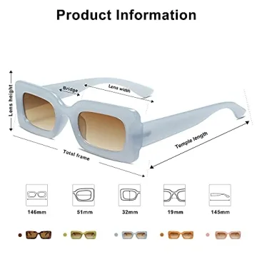 SOJOS Retro 90s Nude Rectangular UV Sunglasses for All