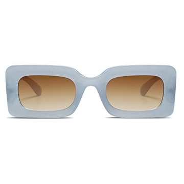 SOJOS Retro 90s Nude Rectangular UV Sunglasses for All