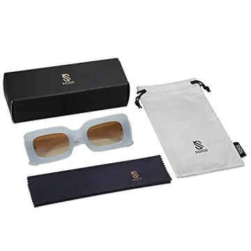 SOJOS Retro 90s Nude Rectangular UV Sunglasses for All