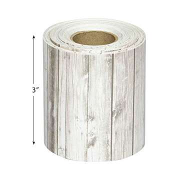 Teacher Created Resources White Wood Straight Rolled Border Trim - 50ft - Decorate Bulletin Boards, Walls, Desks, Windows, Doors, Lockers, Schools, Classrooms, Homeschool & Offices