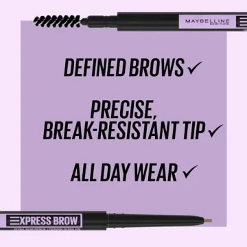 Maybelline Express Brow Ultra Slim Eyebrow Makeup, Brow Pencil with Precision Tip and Spoolie for Defined Eyebrows, Soft Brown, 1 Count