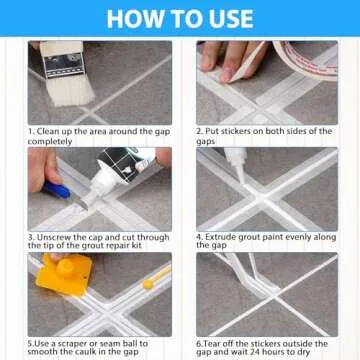 Tile Grout Repair Kit, 2 Pack White Grout Filler Tube, Fast Drying Grout Repair Kit, Grout Repair for Bathroom Shower Kitchen Floor Tile, Restore and Renew Tile Line, Gaps, Replace Grout Pen(White)
