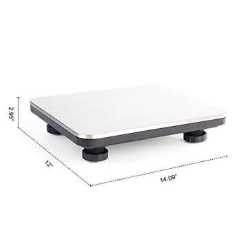 OKAKOPA Digital Postal Scales for Shipping Packages, 660 Lbs Capacity Mail Scale Postal Digital Scale Shipping Scale for Packages W/ 14"X 12" Durable Stainless Steel Large Platform