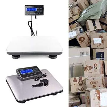 OKAKOPA Digital Postal Scales for Shipping Packages, 660 Lbs Capacity Mail Scale Postal Digital Scale Shipping Scale for Packages W/ 14"X 12" Durable Stainless Steel Large Platform