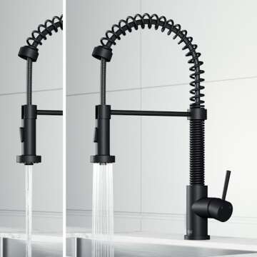 VIGO Edison 19'' H Single Handle Pull-Down Sprayer Kitchen Faucet in Matte Black-VG02001MB