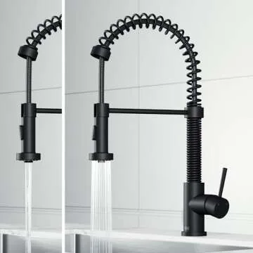 VIGO Edison 19'' H Single Handle Pull-Down Sprayer Kitchen Faucet in Matte Black-VG02001MB
