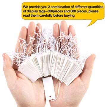 Shappy 300 Pcs White Price Display Tags for Easy Labeling and Pricing