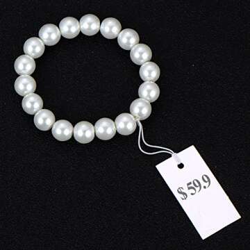 Shappy 300 Pcs White Price Display Tags with Elastic Rope