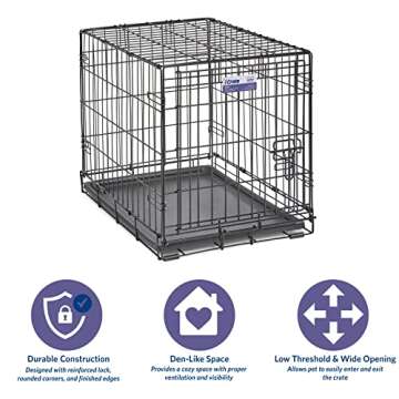MidWest Homes for Pets Newly Enhanced Single Door iCrate Dog Crate, Includes Leak-Proof Pan, Floor Protecting Feet, Divider Panel & New Patented Features