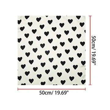 Allegra K 50cm Women Love Heart Small Square Scarves Kerchief Head Neck Scarf Neckerchief White Big Dot