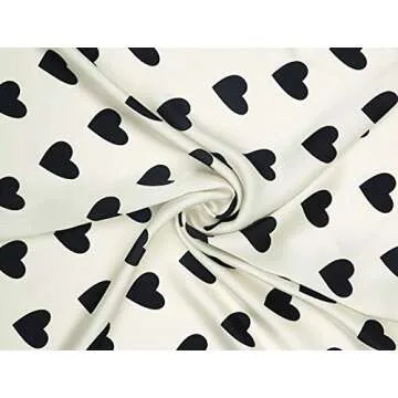 Allegra K 50cm Women Love Heart Small Square Scarves Kerchief Head Neck Scarf Neckerchief White Big Dot