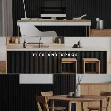 2-Pack Wood Panels for Wall - Acoustic Wood Slat Wall Panels, Soundproof Wooden Paneling for Interior Decor