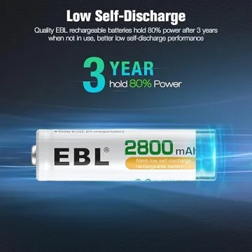 EBL 2800mAh Rechargeable Batteries and Charger with USB Ports