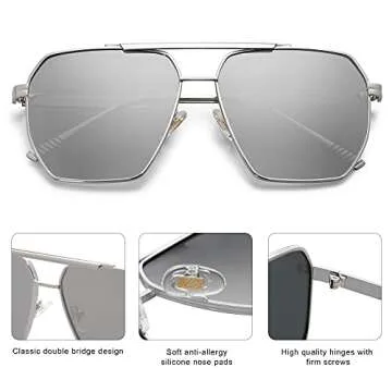 SOJOS Retro Oversized Polarized Sunglasses for UV400 Protection